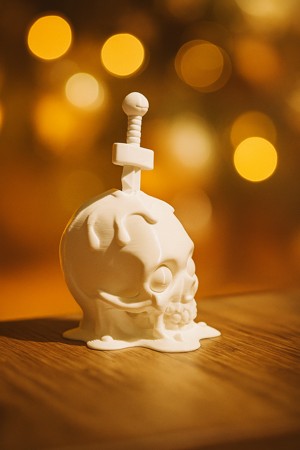 Unikalna figurka 3D – Czaszka z mieczem