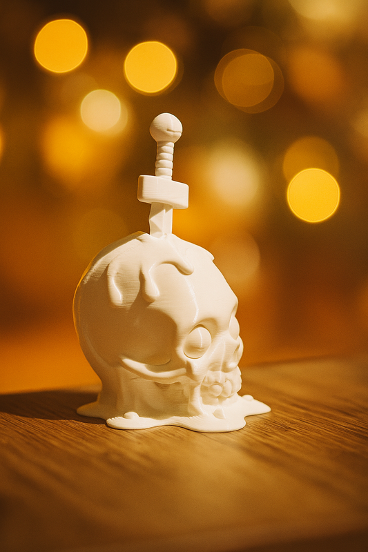 Unikalna figurka 3D – Czaszka z mieczem